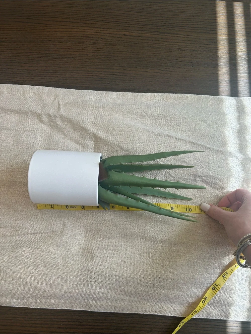 Faux Aloe Vera Plant in White Ceramic Pot | Modern Minimalist Decor